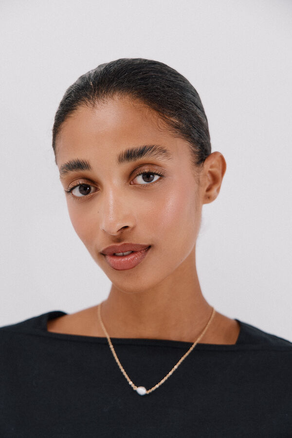 Cortefiel Playera b&aacute;sica cuello barco Negro