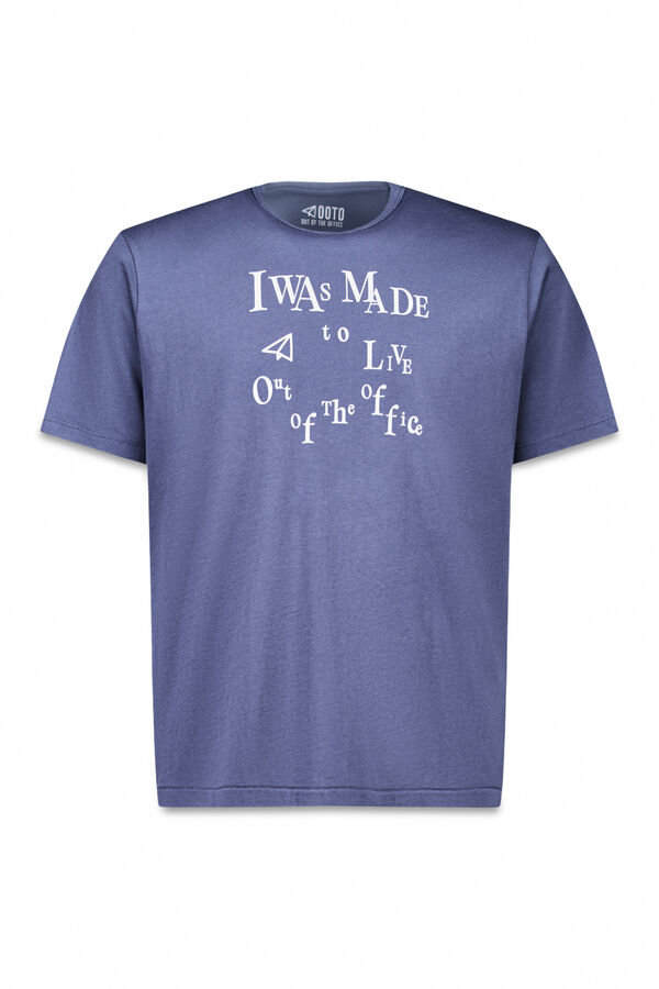 OOTO Camiseta gr&aacute;fica lavada Azul oscuro