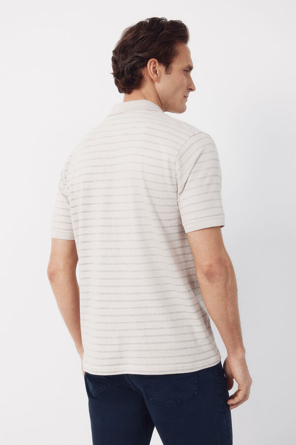 Cortefiel Polo estructura rayas Beige