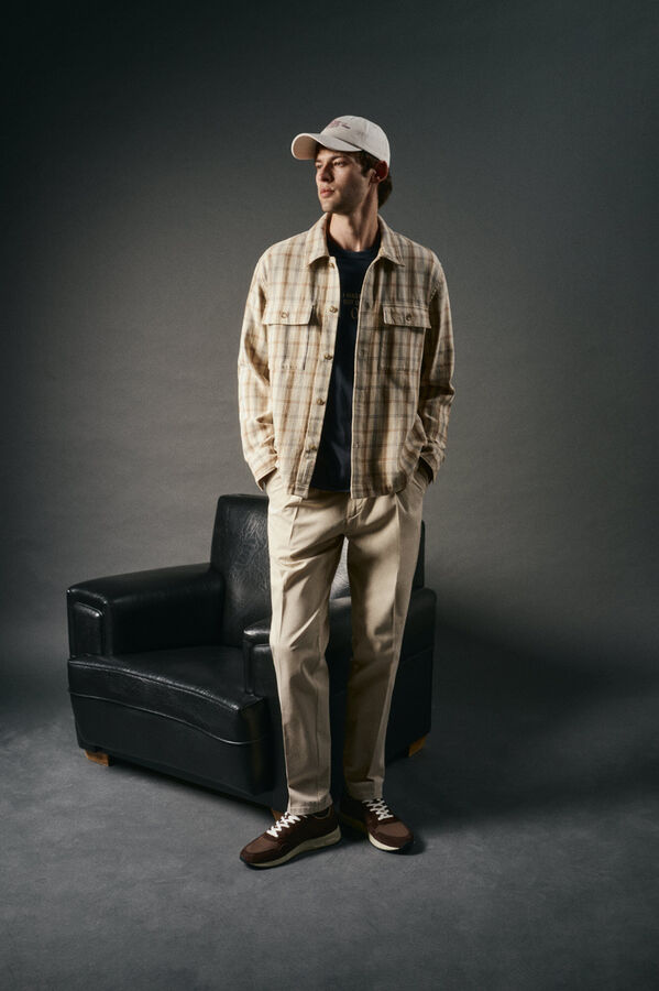 OOTO Sobrecamisa de cuadros Beige