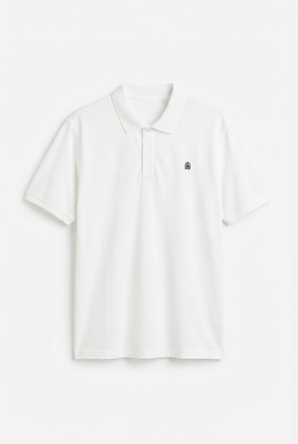 Cortefiel Polo b&aacute;sico piqu&eacute; Blanco
