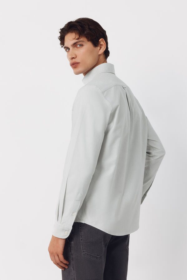 Cortefiel Camisa oxford lisa Verde oscuro
