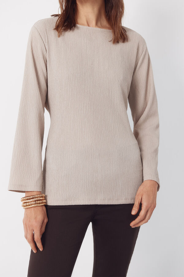 Cortefiel Top con nudo delantero Beige