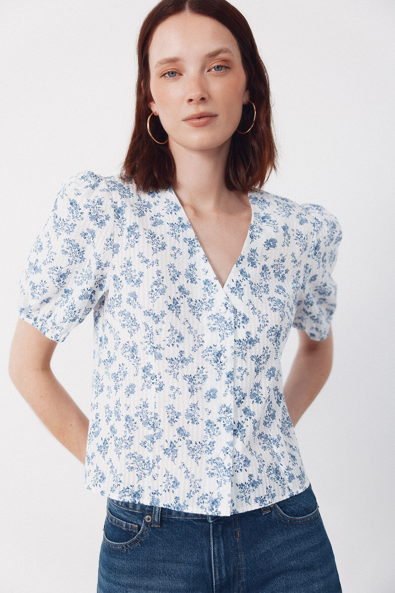 Cortefiel Blusa estampado vichy