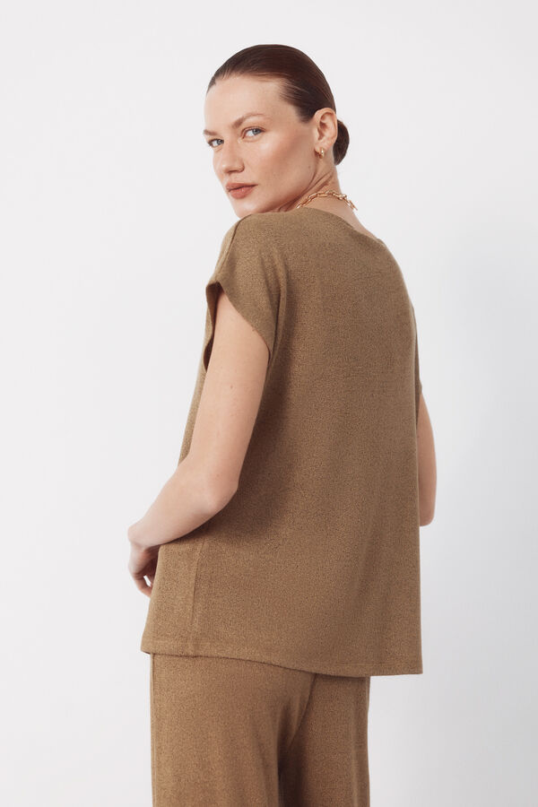 Cortefiel Playera aspecto r&uacute;stico Kaki