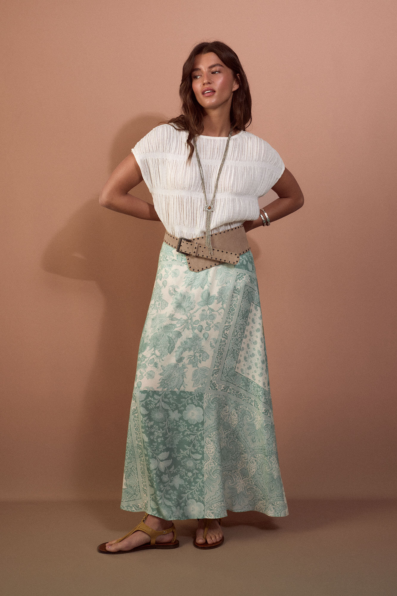 Slowlove Falda larga estampada