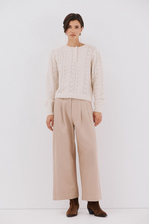 Cortefiel Pantal&oacute;n de sarga lavada Beige