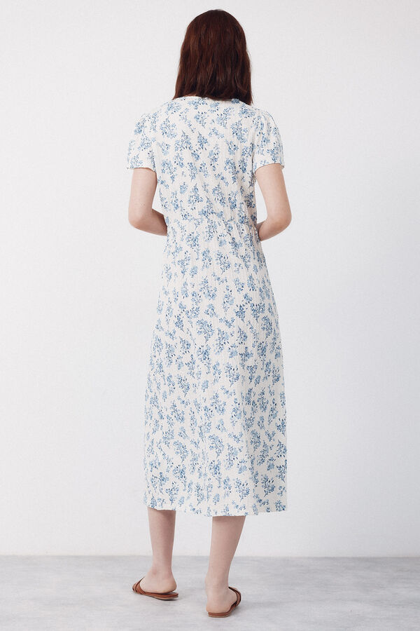 Cortefiel Vestido de estructura estampado Estampado blanco