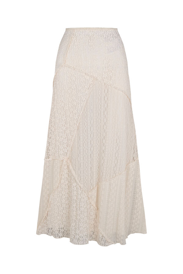 Slowlove Falda de encaje de punto Blanco