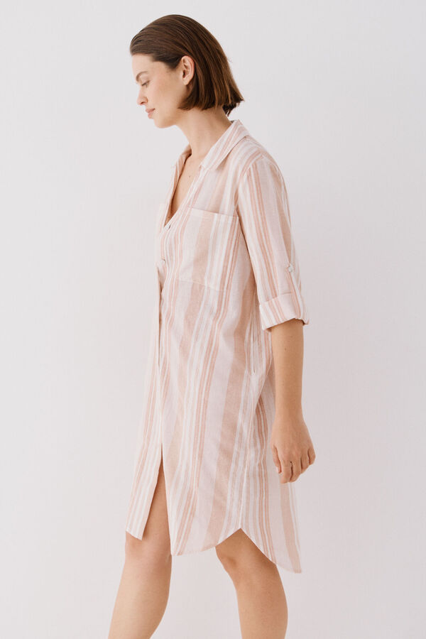 Cortefiel Caft&aacute;n camisero largo Coral