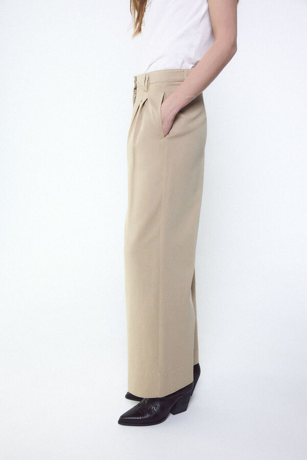 Slowlove Pantal&oacute;n tobillero ancho Beige
