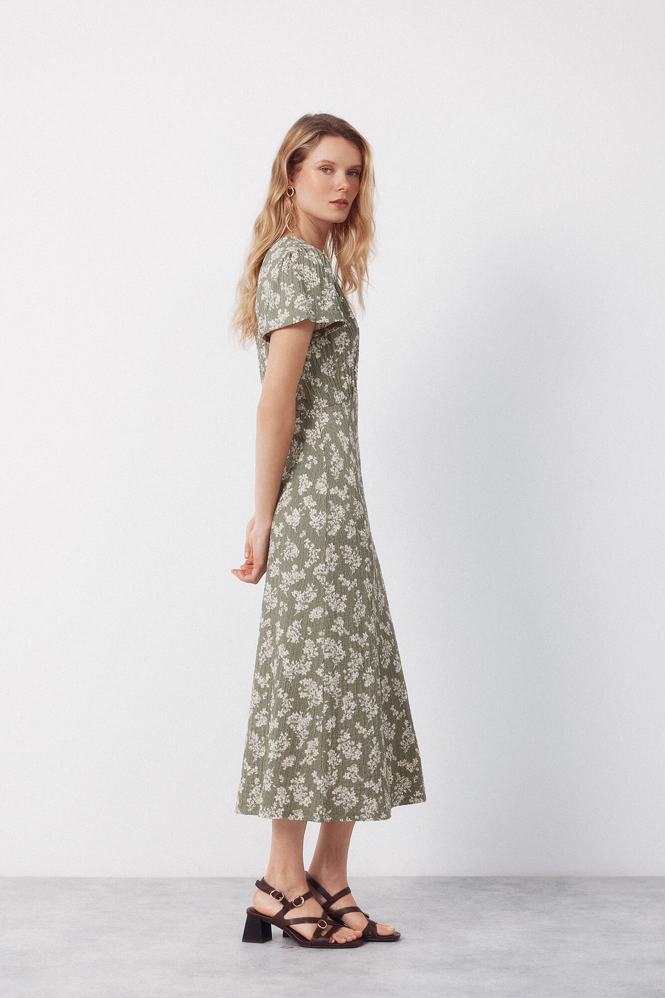 Cortefiel Vestido de estructura estampado