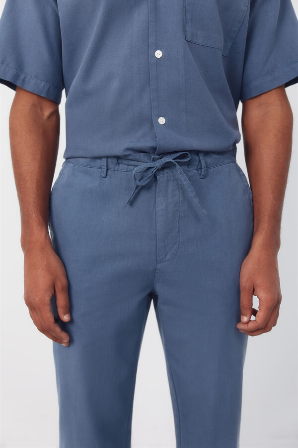 Cortefiel Pantal&oacute;n con gomas y cordones regular Azul