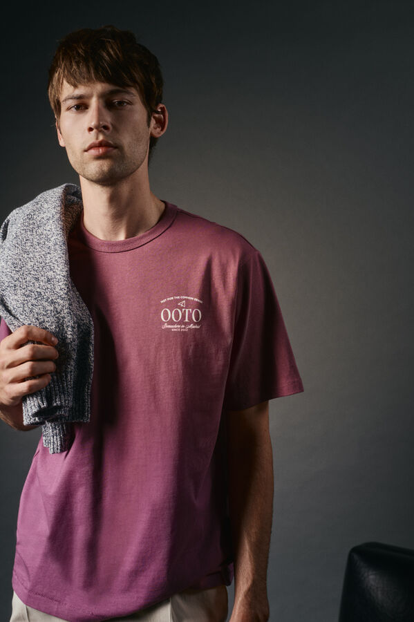 OOTO Camiseta gr&aacute;fica lavada Vino