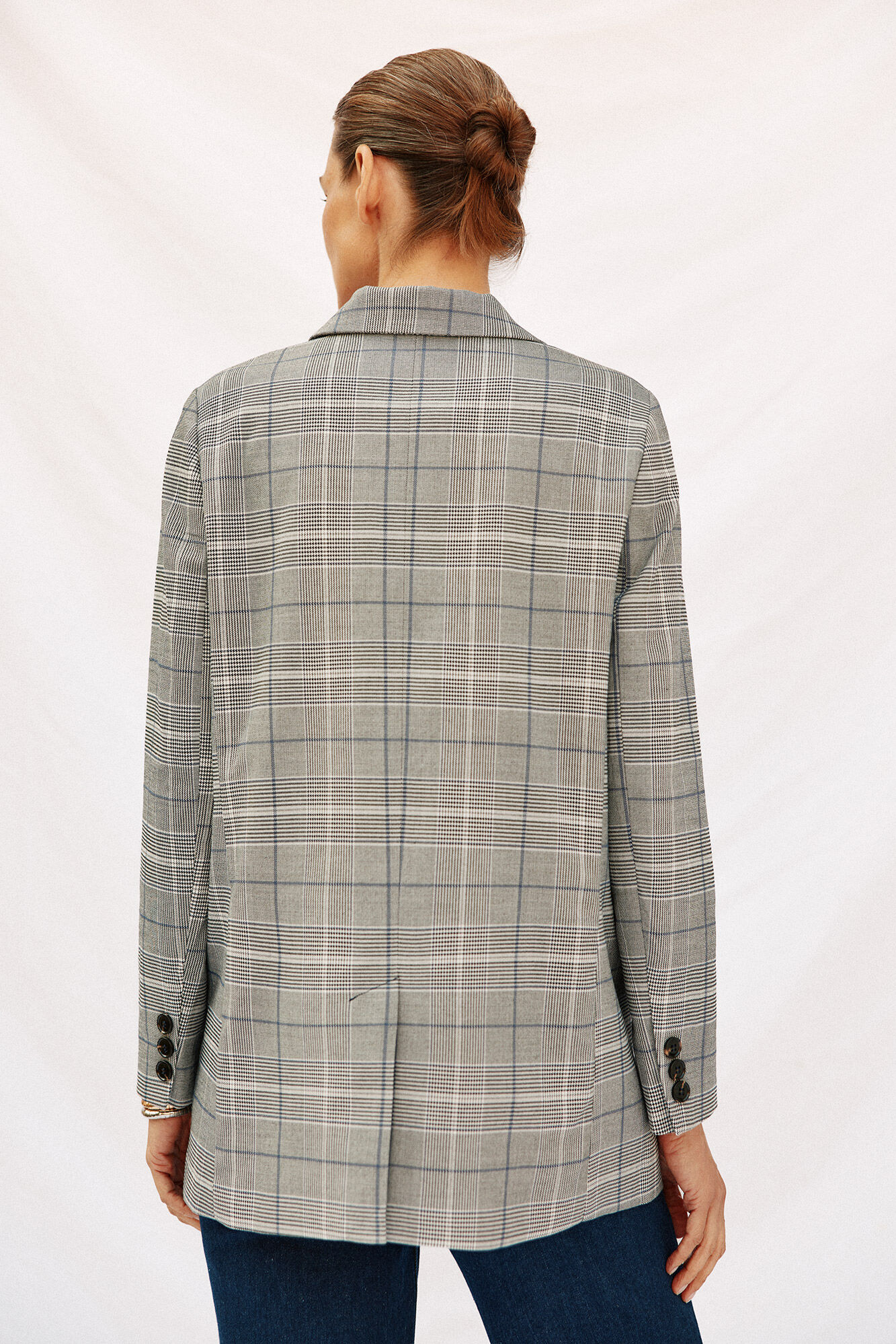 Cortefiel Blazer mujer de tejido a cuadros