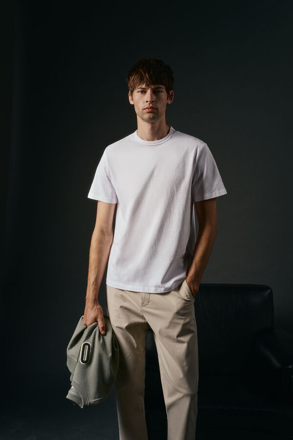 OOTO Camiseta b&aacute;sica con bordado avi&oacute;n Blanco