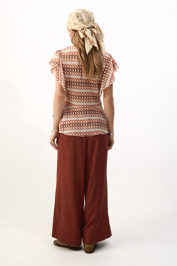 Slowlove Top estructura multicolor Marfil