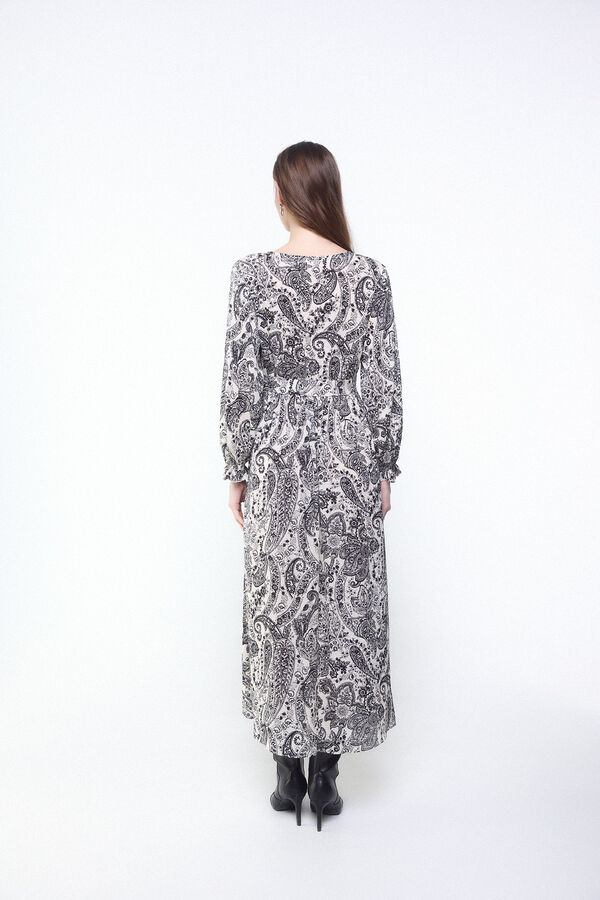 Slowlove Vestido fluido de jacquard Estampado blanco