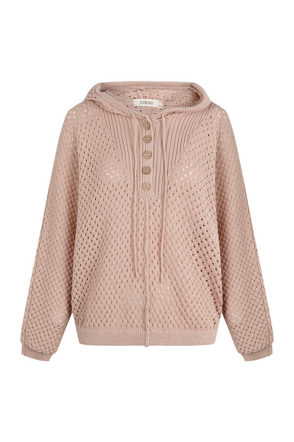 Slowlove Su&eacute;ter calado con capucha Arena