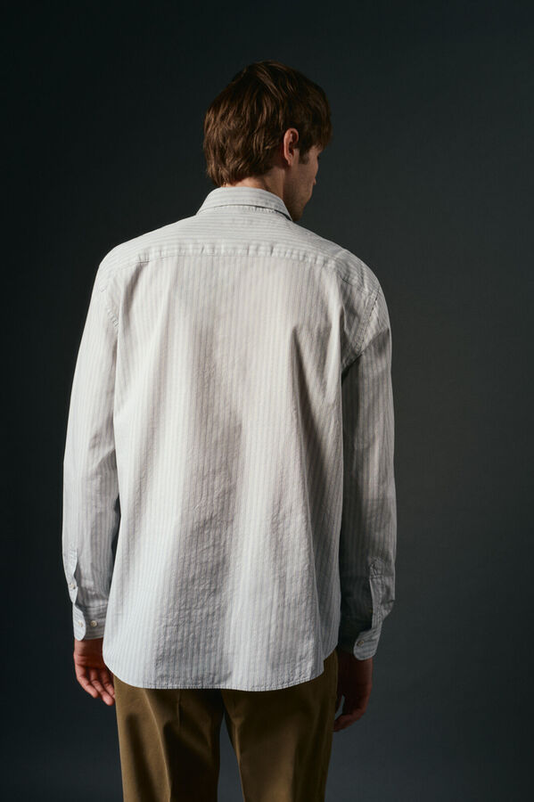 OOTO Camisa rayas estructura Azul