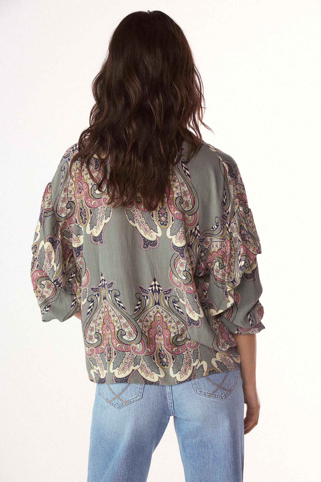 Slowlove Blusa estampada con volante