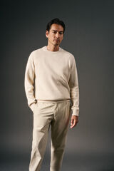 OOTO Jersey cuello redondo algod&oacute;n torzal Beige