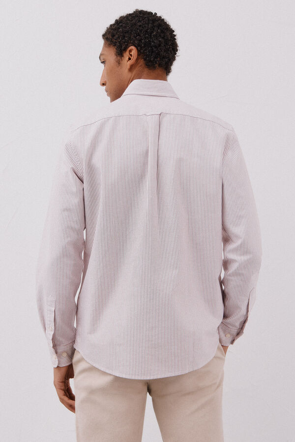 Cortefiel Camisa oxford raya candela Granate