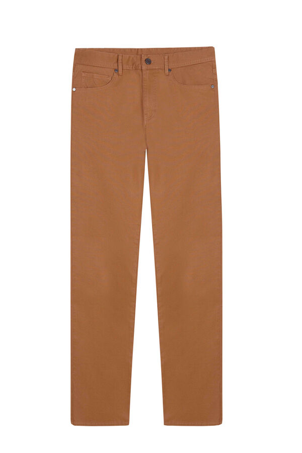 Cortefiel Pantal&oacute;n 5 bolsillos slim fit Marr&oacute;n