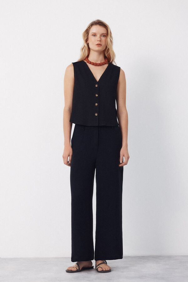 Cortefiel Pantal&oacute;n con textura Negro
