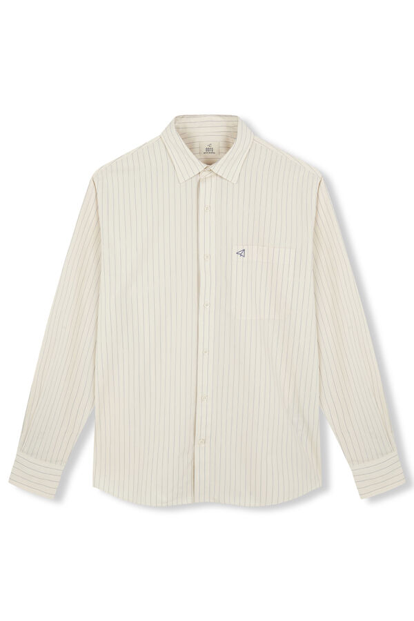 OOTO Camisa rayas estructura Marfil