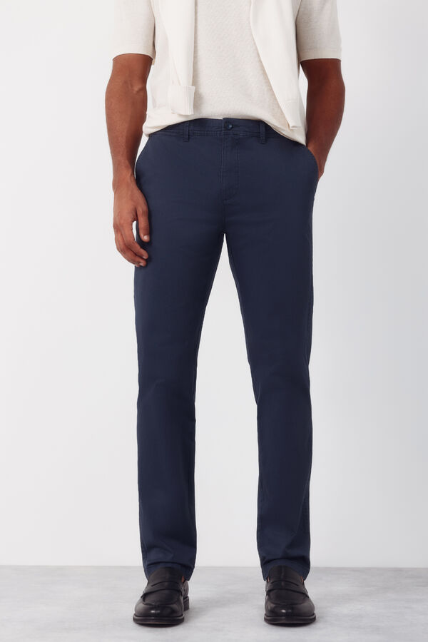 Cortefiel Pantal&oacute;n chino regular fit Azul marino