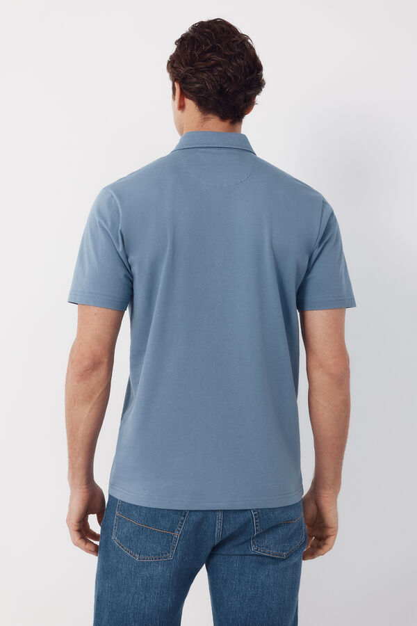 Cortefiel Polo liso bolsillo Azul