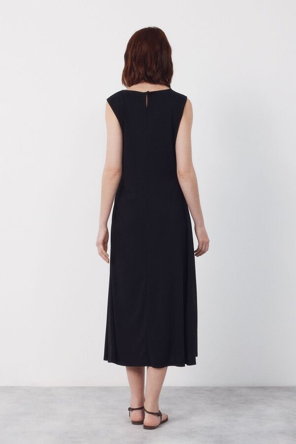 Cortefiel Vestido con nudo lateral Negro