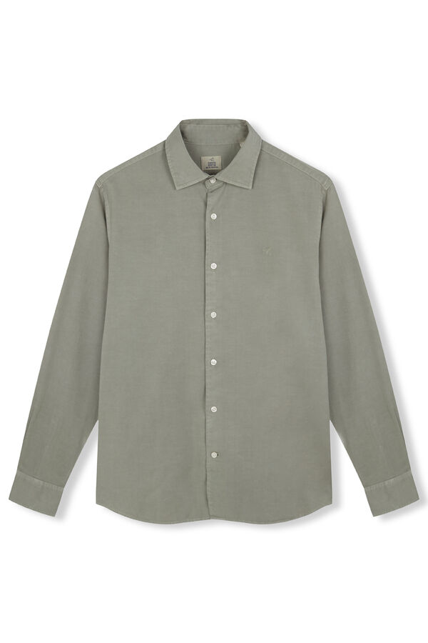 OOTO Camisa twill liso tencel algod&oacute;n Kaki