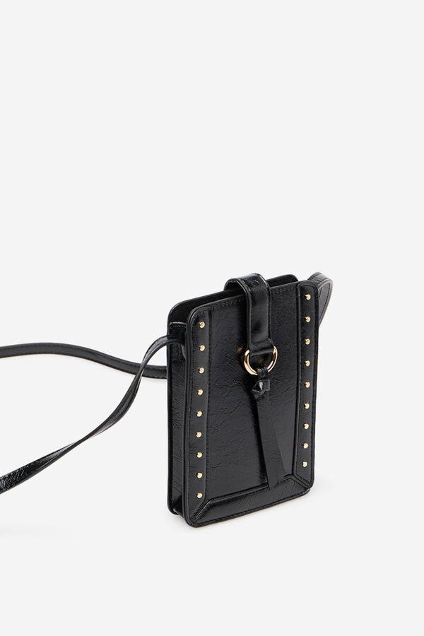 Cortefiel Portacelular con tachuelas Negro