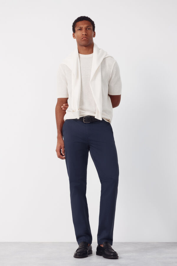 Cortefiel Pantal&oacute;n chino regular fit Azul marino