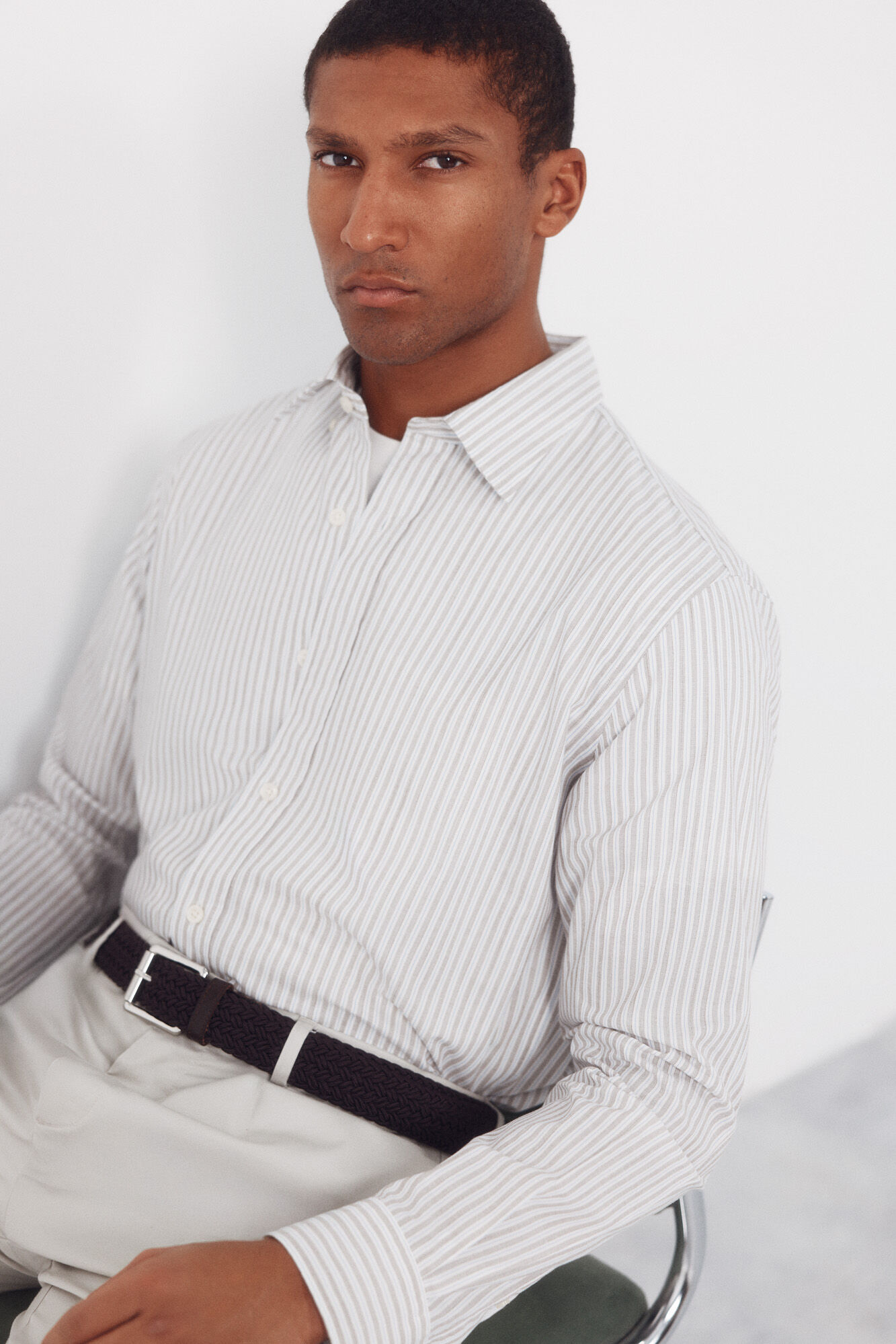 Cortefiel Camisa rayas popel&iacute;n