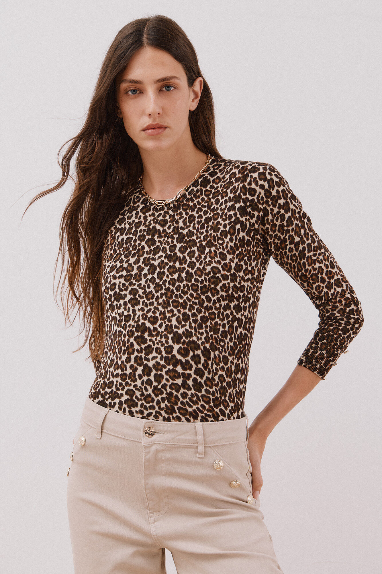 Cortefiel Su&eacute;ter de tejido estampado