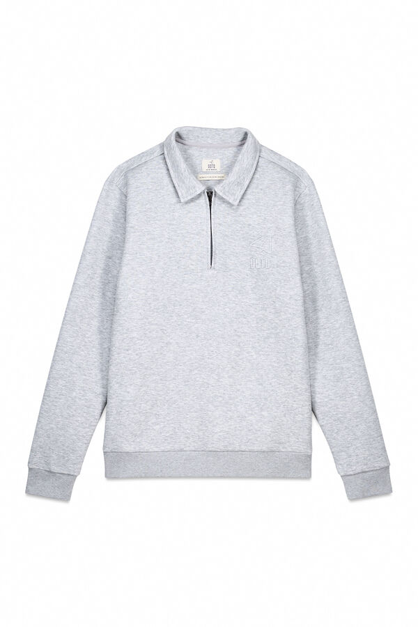 OOTO Sudadera cuello cremallera Gris