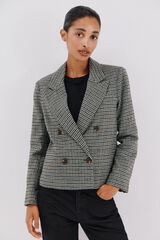 Cortefiel Blazer corta Estampado verde