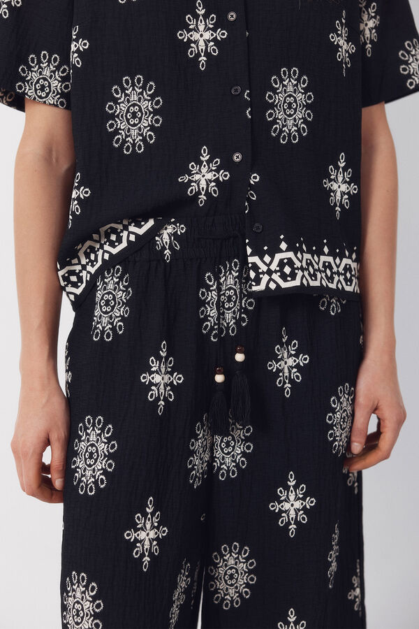 Cortefiel Pantal&oacute;n estampado Estampado azul