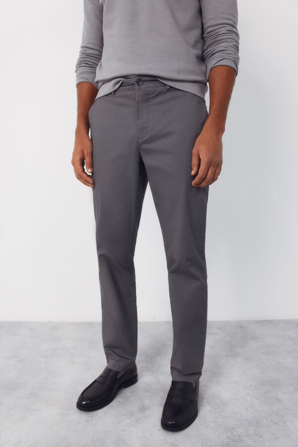 Cortefiel Pantal&oacute;n chino microprint regular Gris