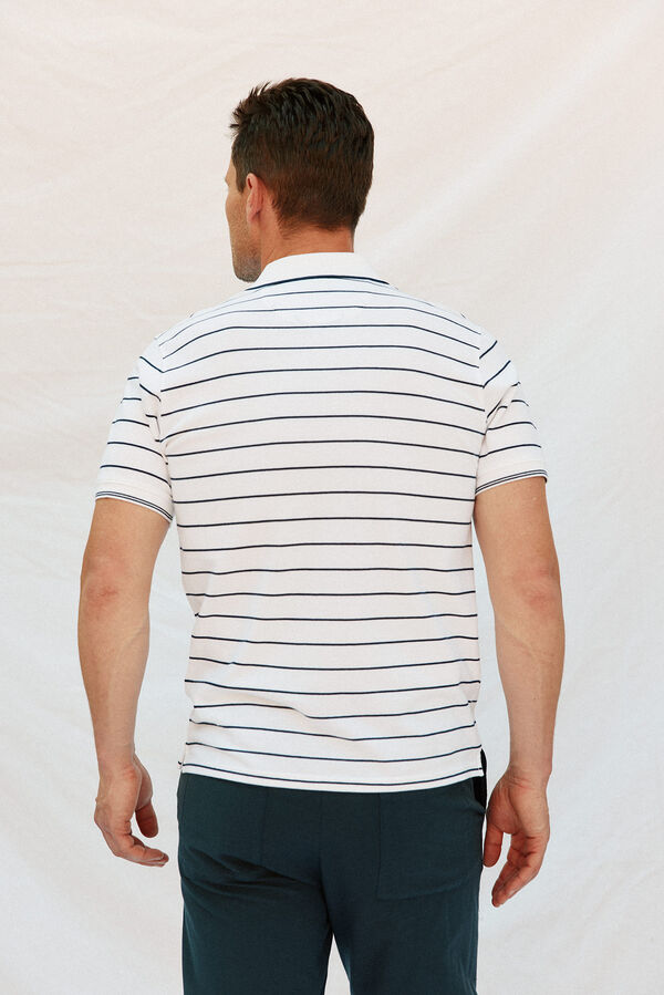 Cortefiel Polo de rayas Blanco