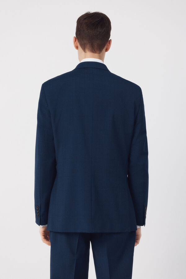 Cortefiel Americana traje dynamic cuadro azul Azul oscuro