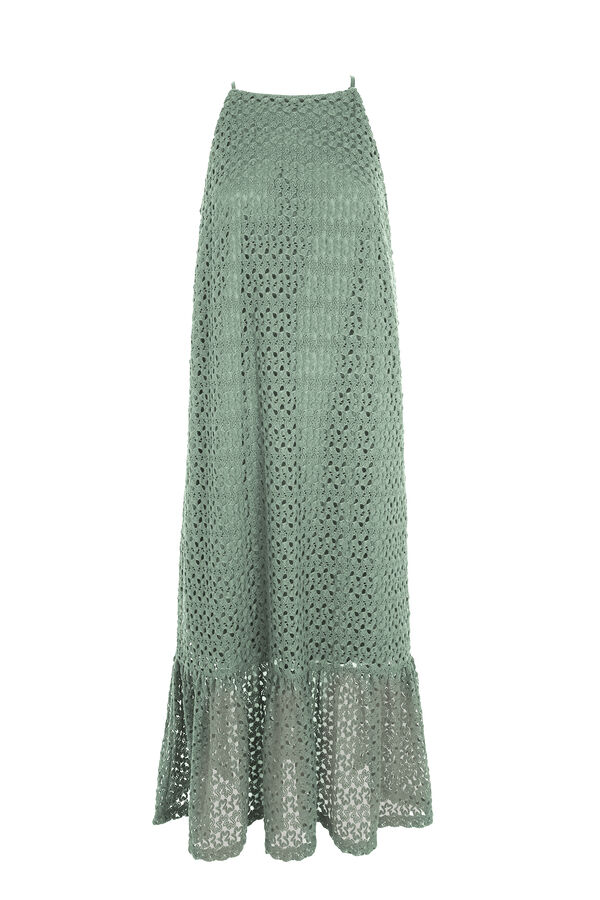 Cortefiel Vestido halter con estructura Kaki