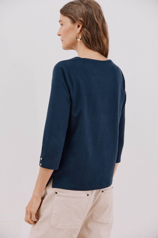 Cortefiel Playera de algod&oacute;n Azul marino