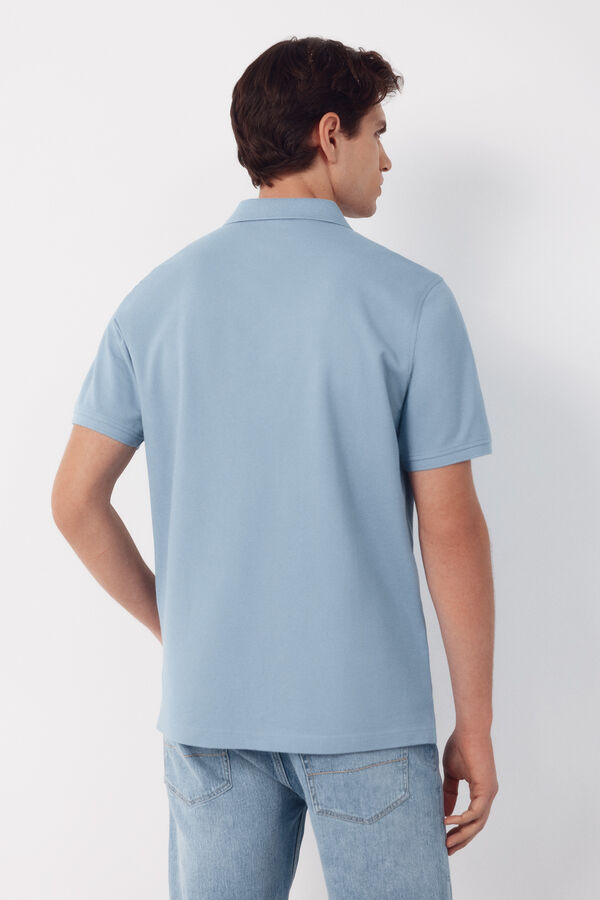 Cortefiel Polo b&aacute;sico piqu&eacute; Azul