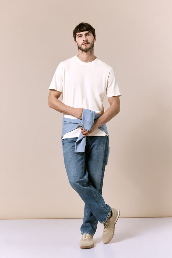 OOTO Camiseta b&aacute;sica lavada Beige