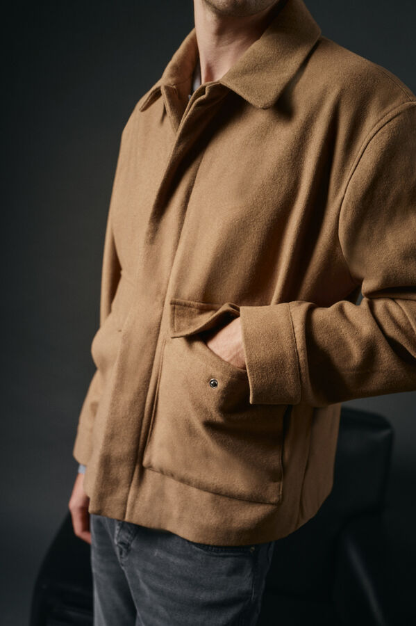 OOTO Cazadora mezcla lana Marr&oacute;n