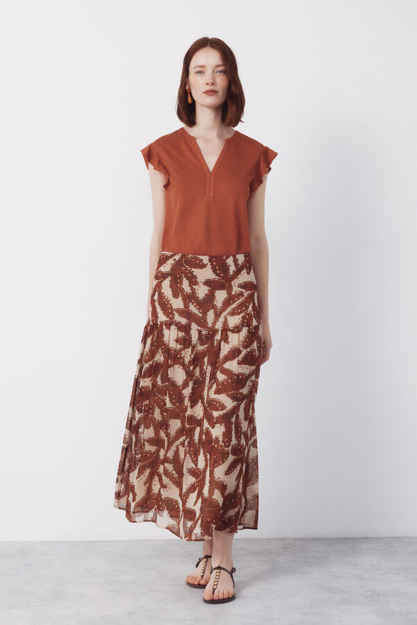 Cortefiel Falda estampada Estampado blanco